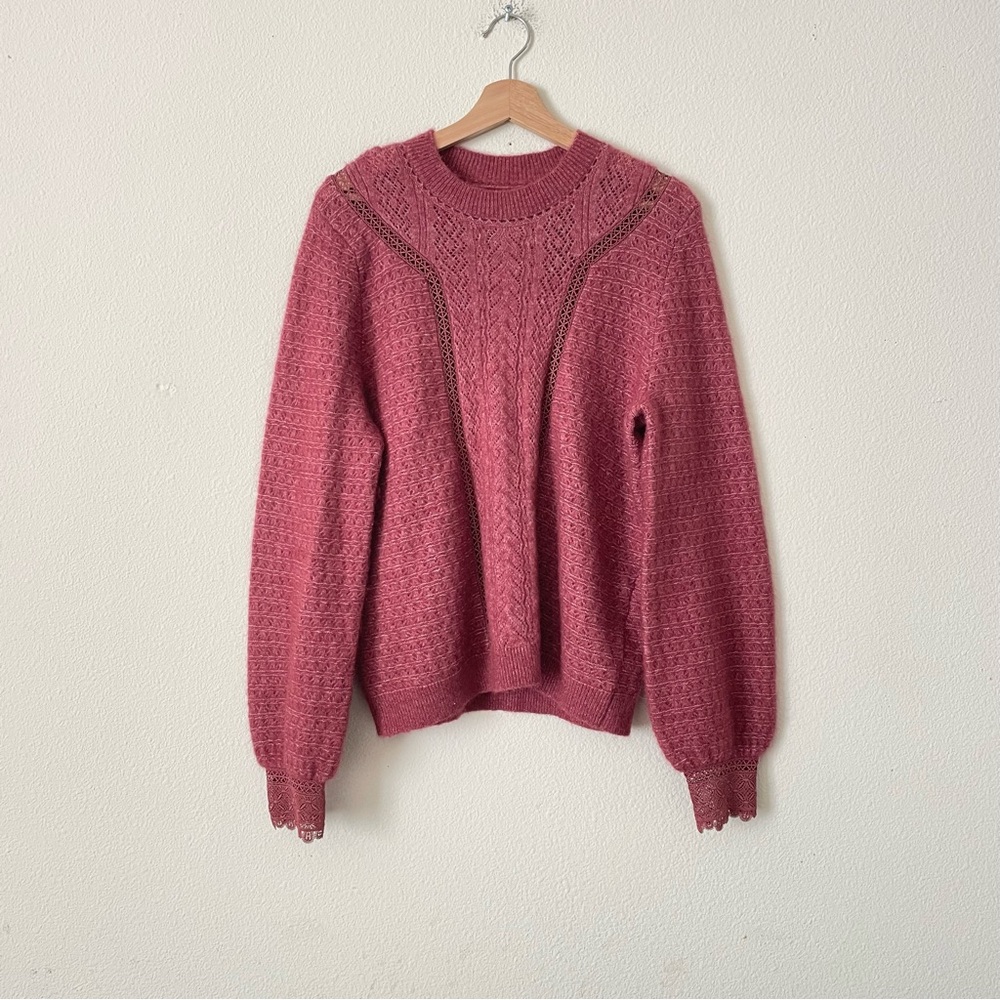 Sezane MEDIUM Cheryl mohair wool jumper sweater in Rosewood - Picture 4 of 10